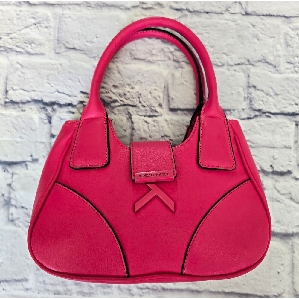 Kendall + Kylie Women’s Hot Pink Top Handle Bag Satchel Purse Faux Leather